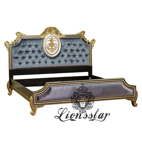 Luxusbett Silber Gold