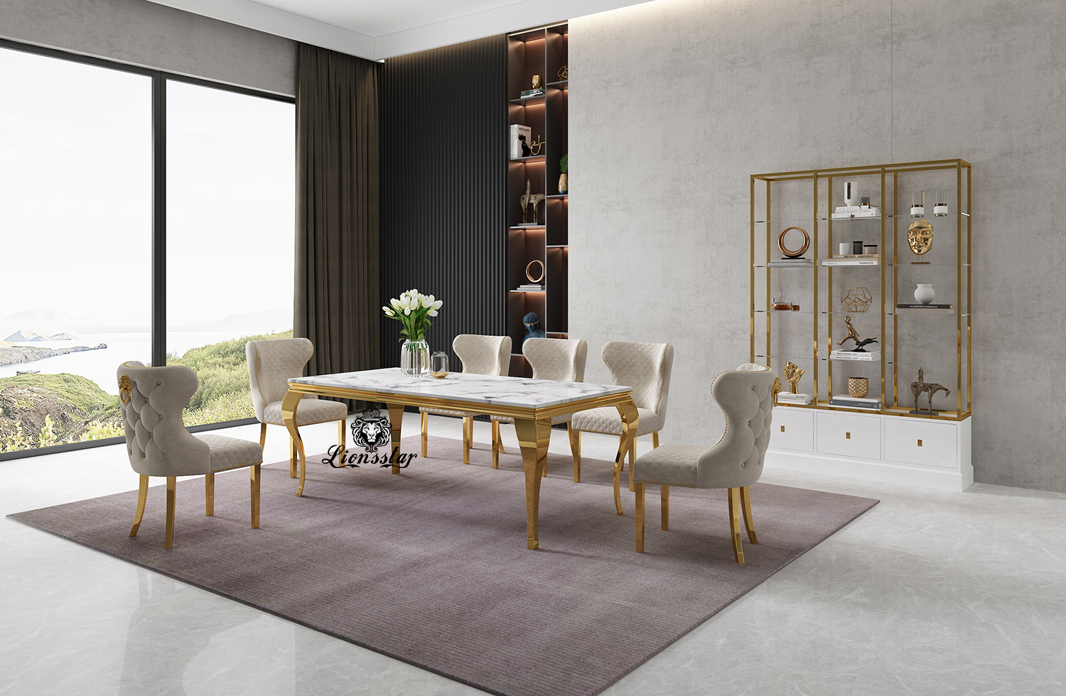 Luxus Designer Esstisch Set Leonis Aurum II Luxus Designer Esstisch Set Leonis Aurum II