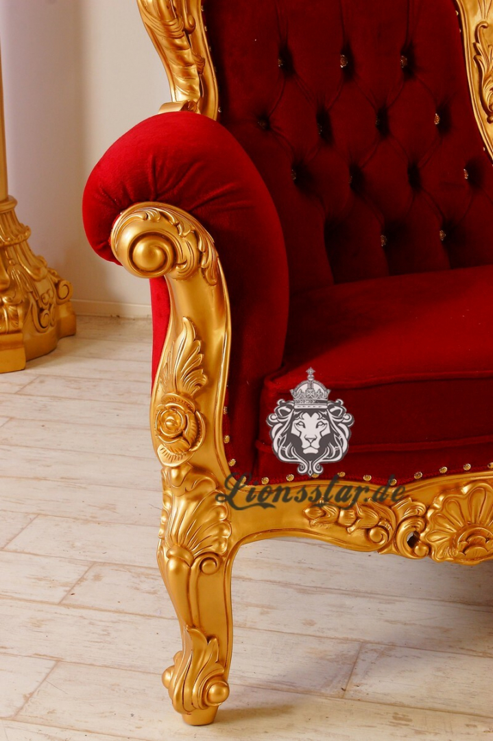 Sofa Recamiere Rococo Gold-Rot