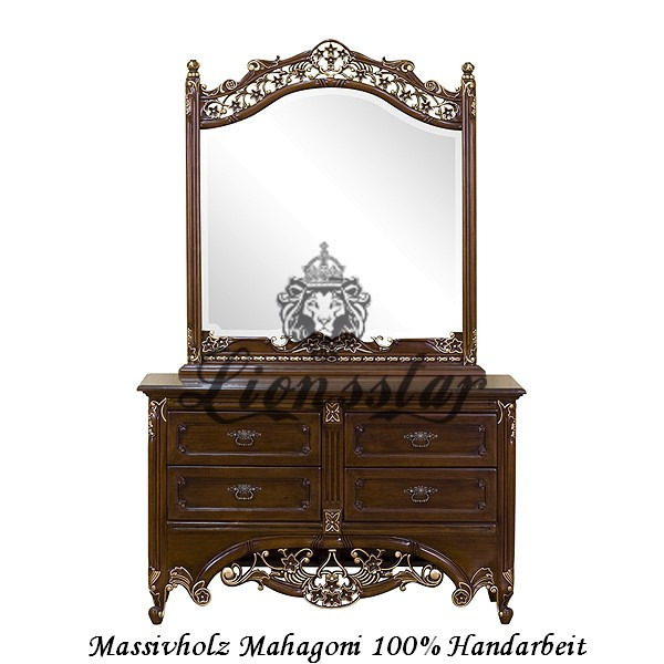 Spiegelkommode Barock Mahagoni Holz Sk.137