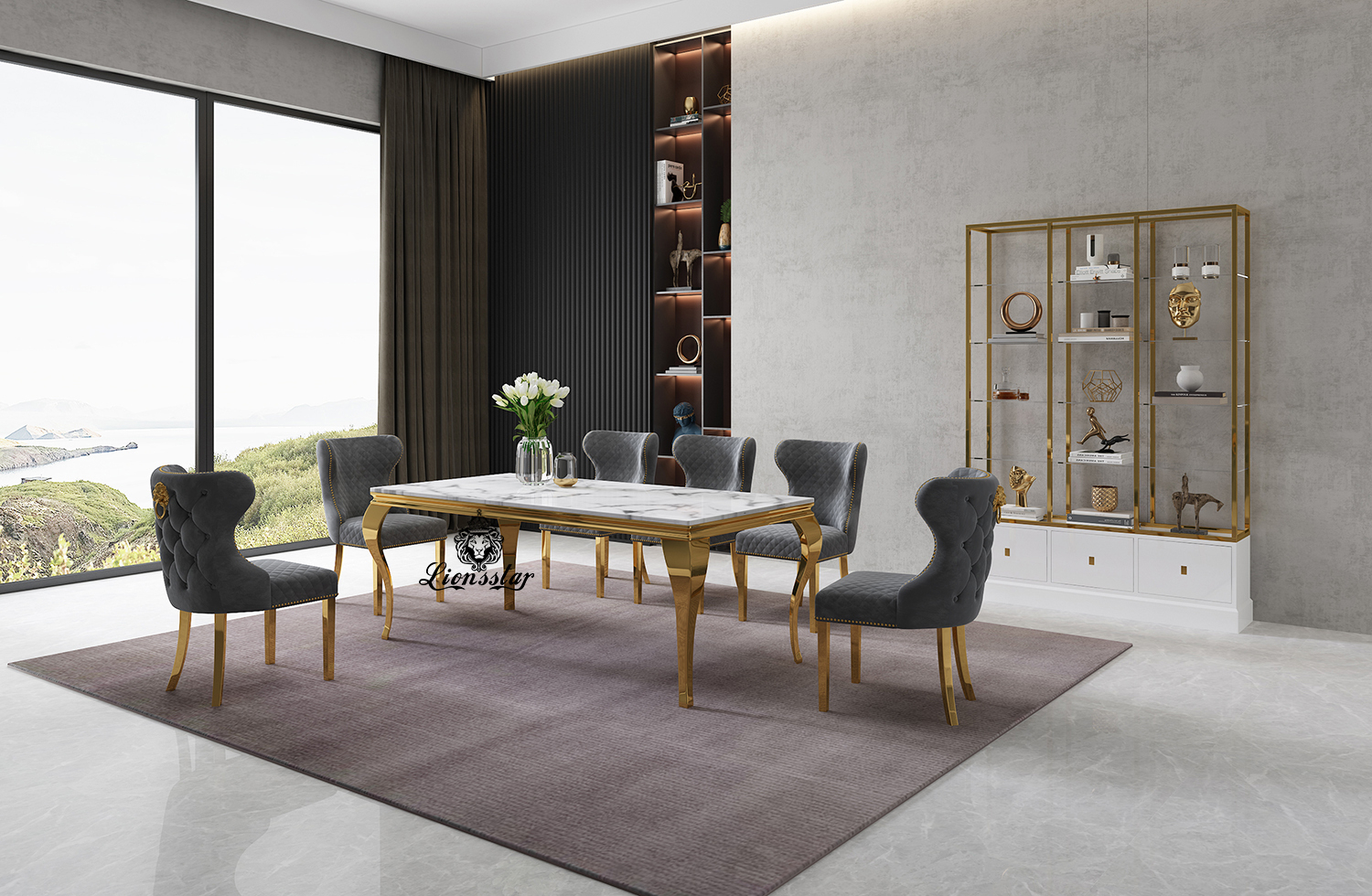 Luxus Designer Esstisch Set Leonis Aurum II Luxus Designer Esstisch Set Leonis Aurum II