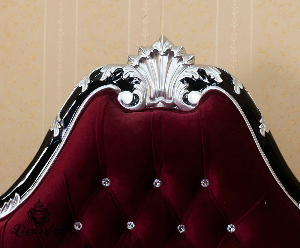 Barock Bett Dark Red Velvet