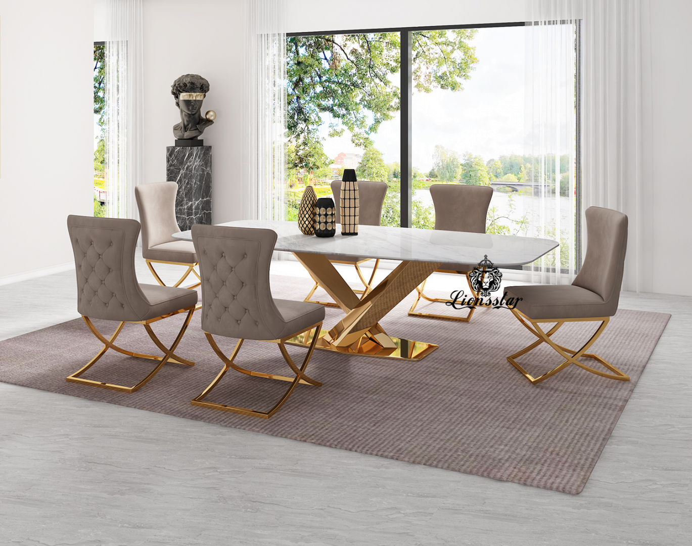 Luxus Designer Esstisch Bridge Gold Luxus Designer Esstisch Bridge Gold
