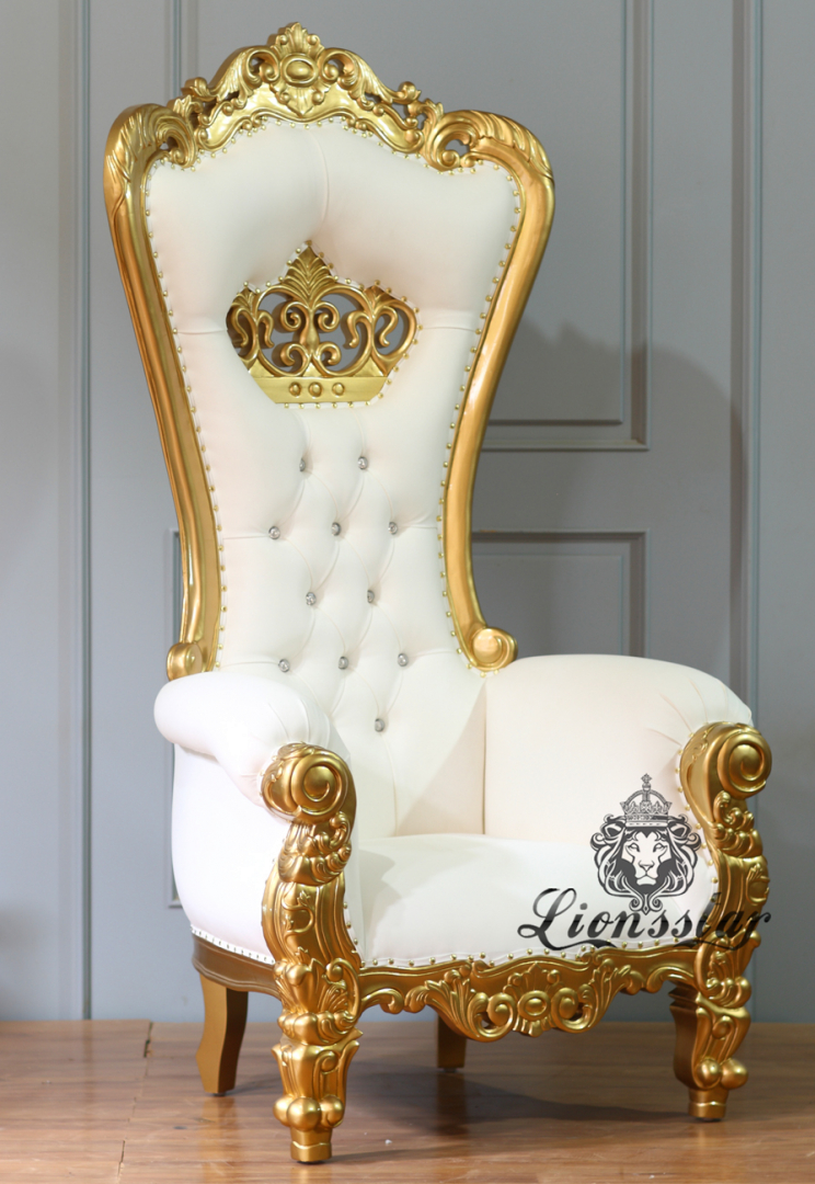 King Chair Krone Weiss Gold