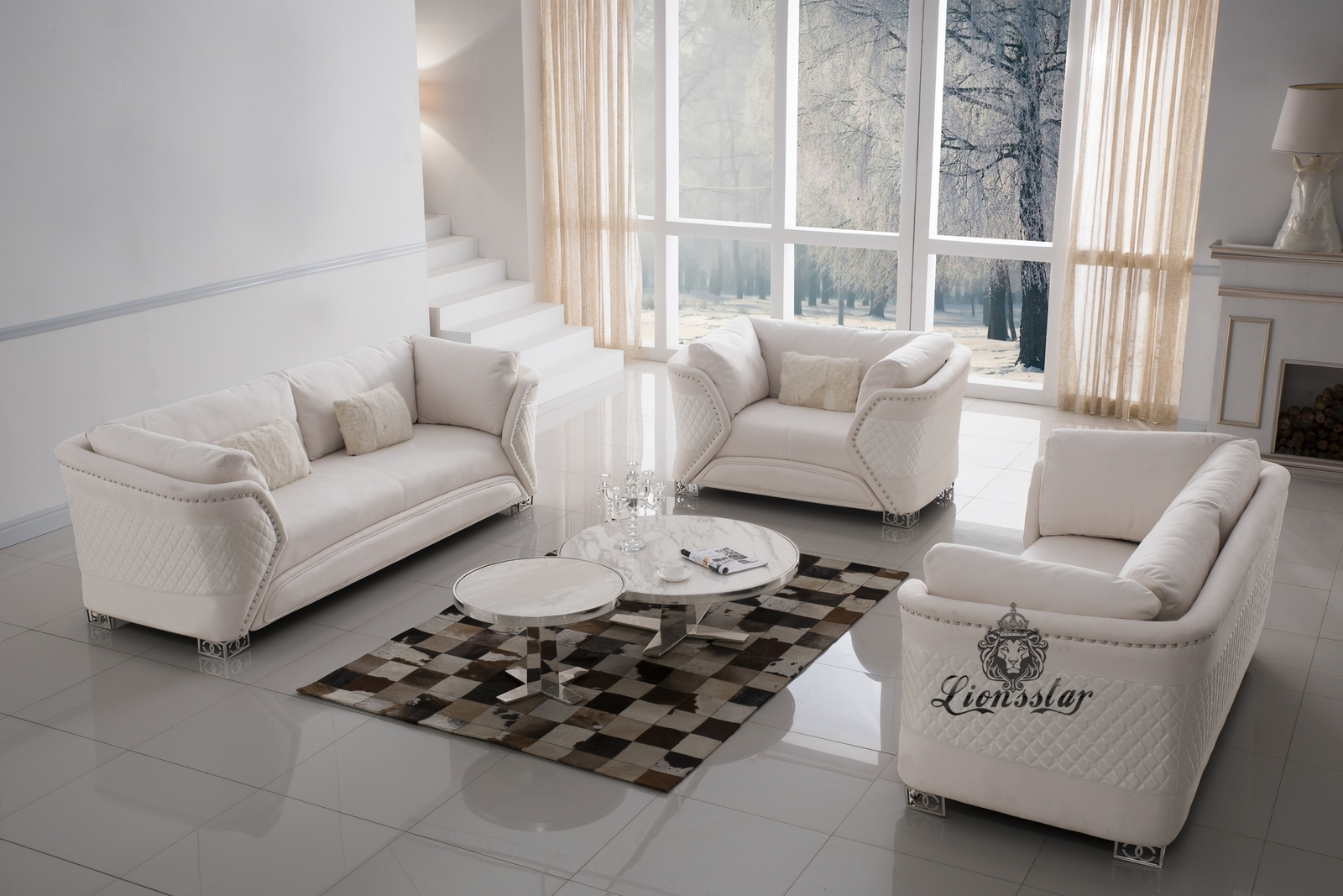 Luxuriöse Designersofa 3er Set 