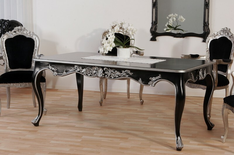 Esstisch Barock Venezia Schwarz Silber Esstisch Barock Venezia Schwarz Silber