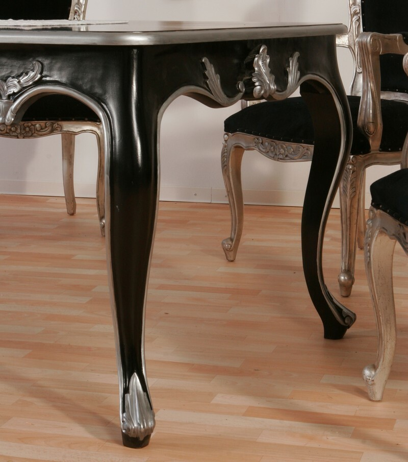 Esstisch Barock Venezia Schwarz Silber Esstisch Barock Venezia Schwarz Silber
