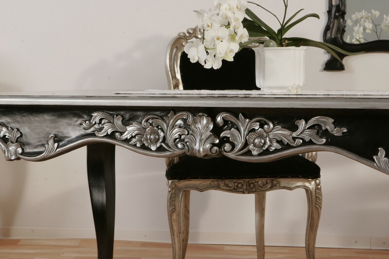 Esstisch Barock Venezia Schwarz Silber Esstisch Barock Venezia Schwarz Silber