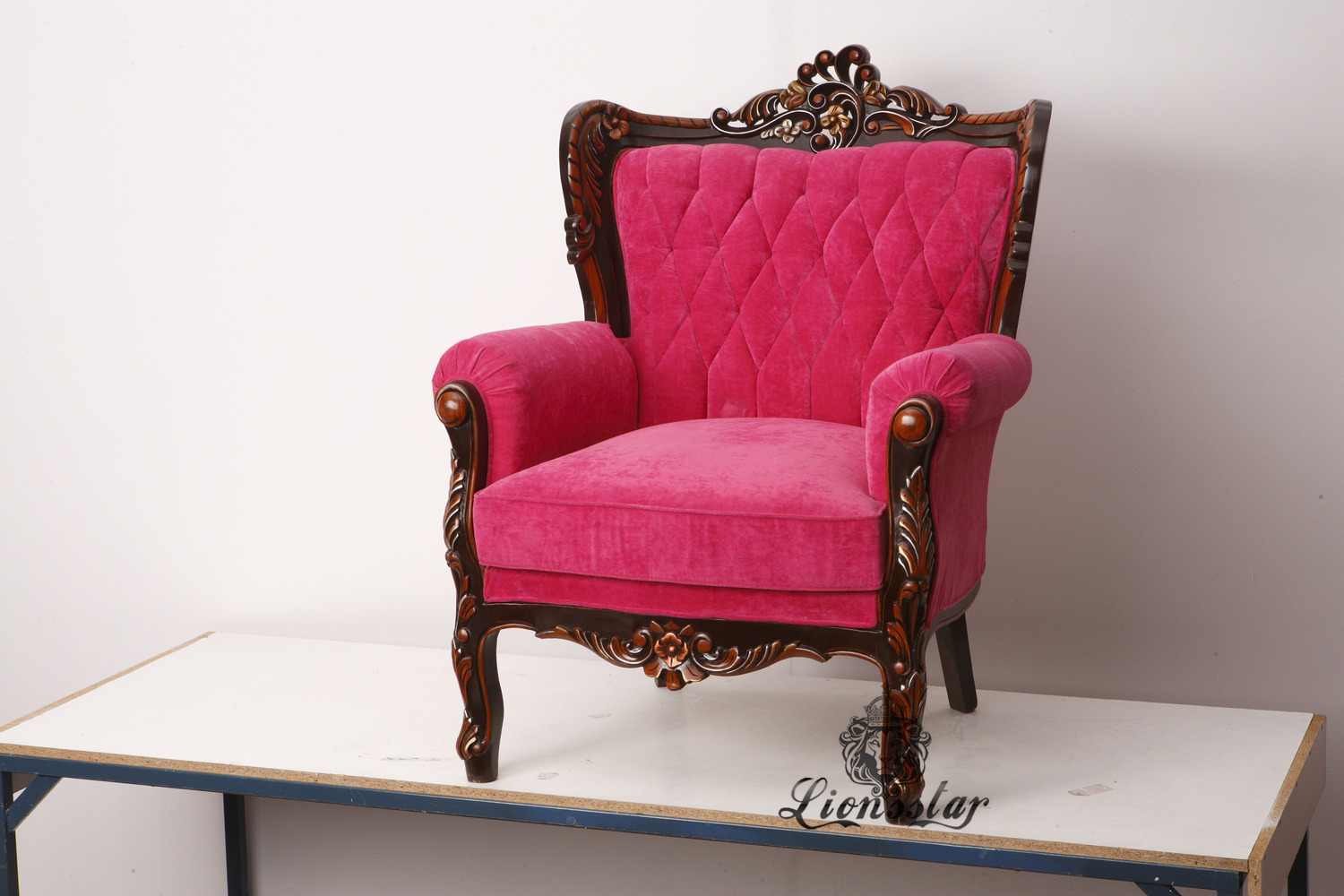 Thronstuhl Barock Pink