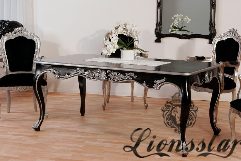 Esstisch Barock Venezia Schwarz Silber Esstisch Barock Venezia Schwarz Silber