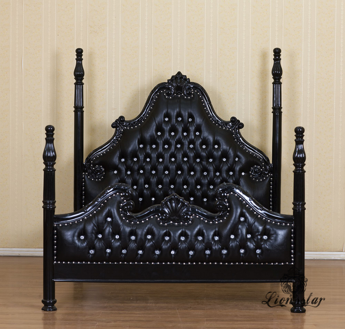 Barockbett Schwarz Strass