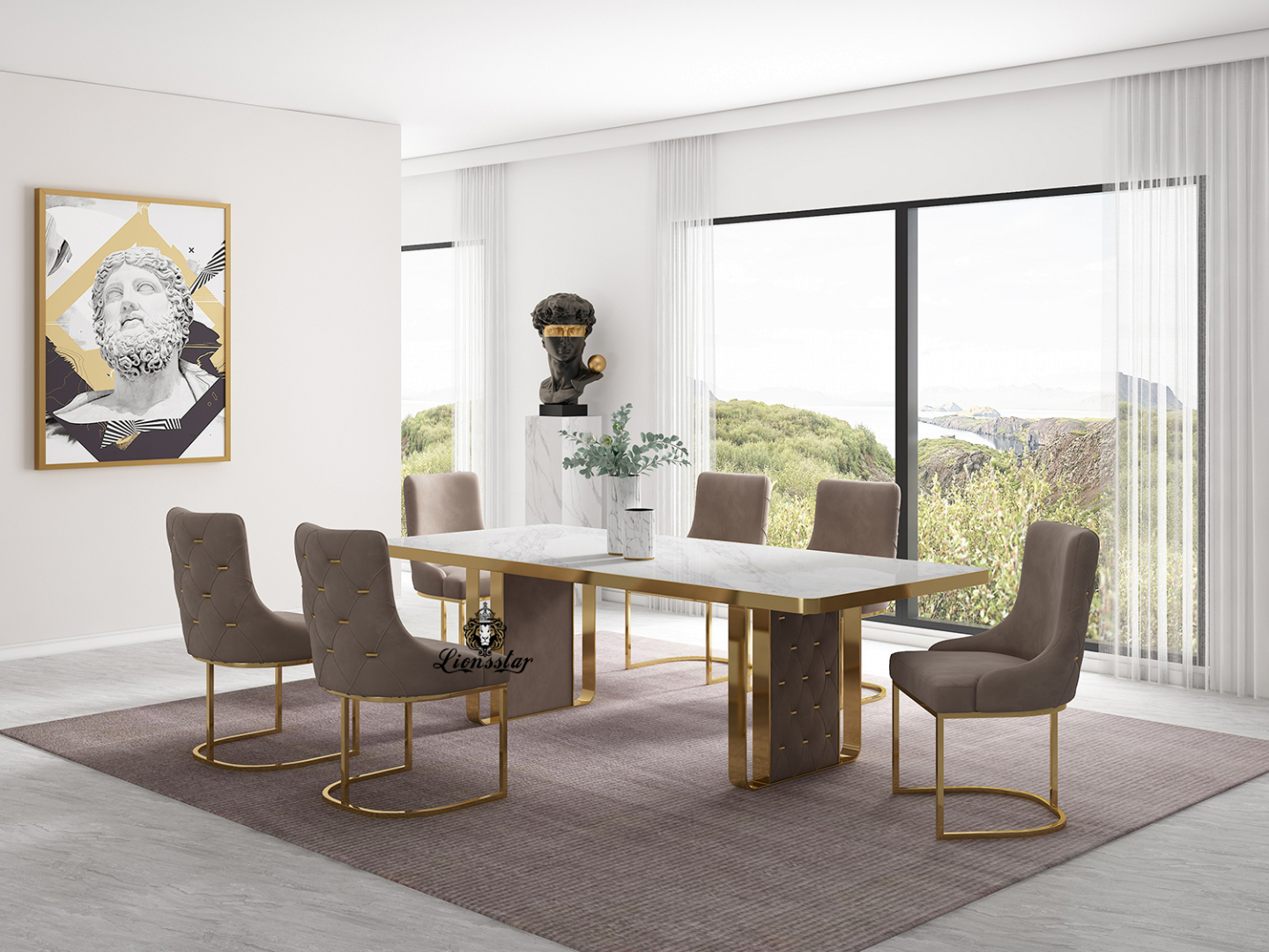 Luxus Esstisch Shine Design Golden