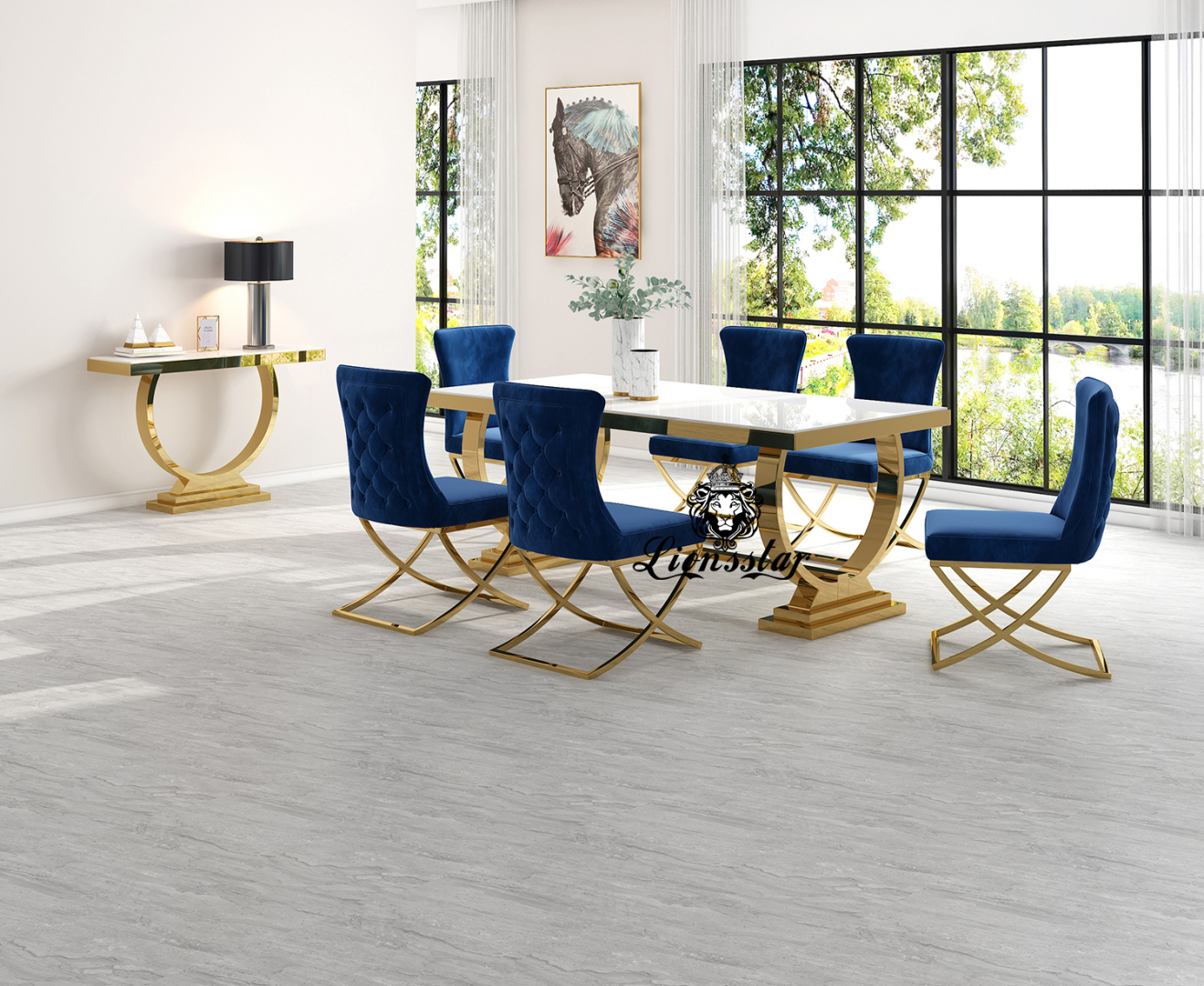 Designer Esstisch Set Loft Design Swing