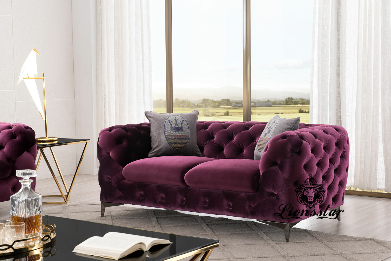 Designer Luxus Sofa Set purpur