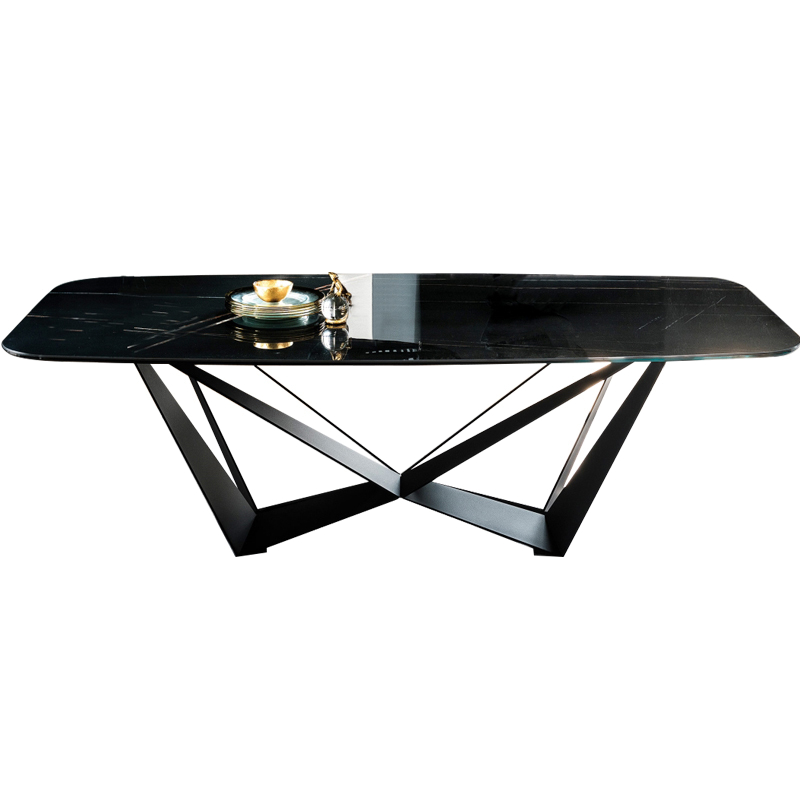 Luxus Designer Esstisch Black Steel