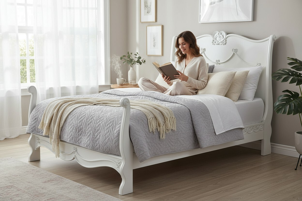 Empire Bett Rose Massiv