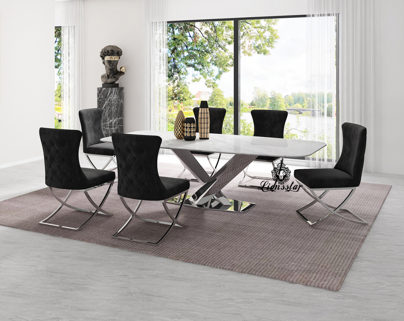 Luxus Designer Esstisch Bridge Silver Luxus Designer Esstisch Bridge Silver