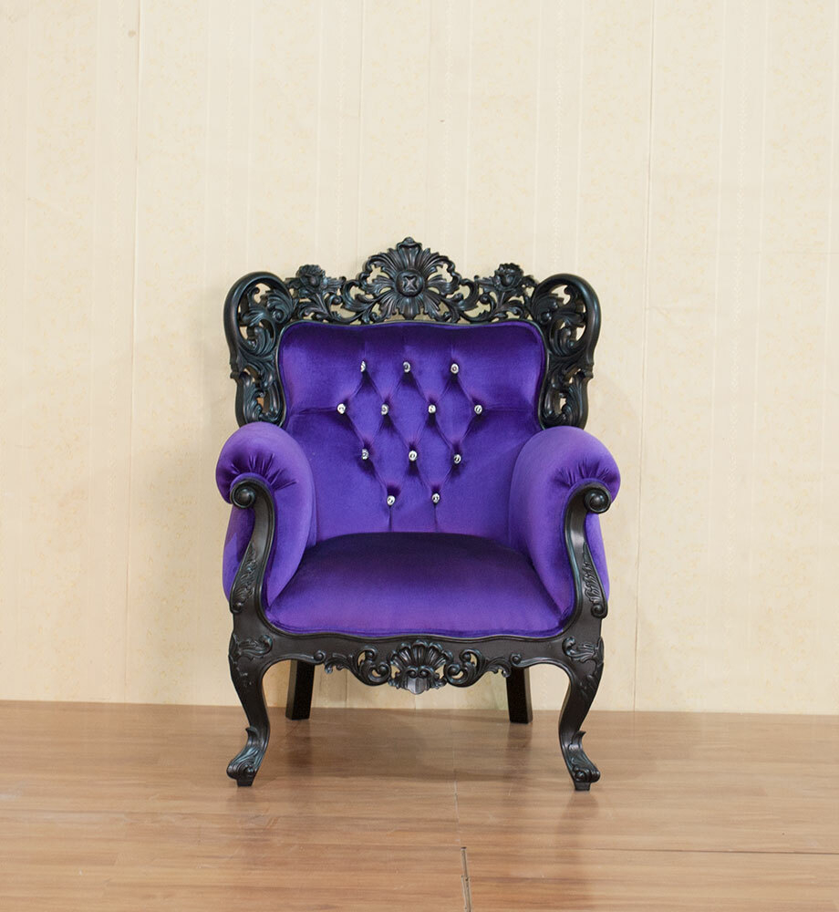 Luxus Sessel Gothik Barock Style Purple