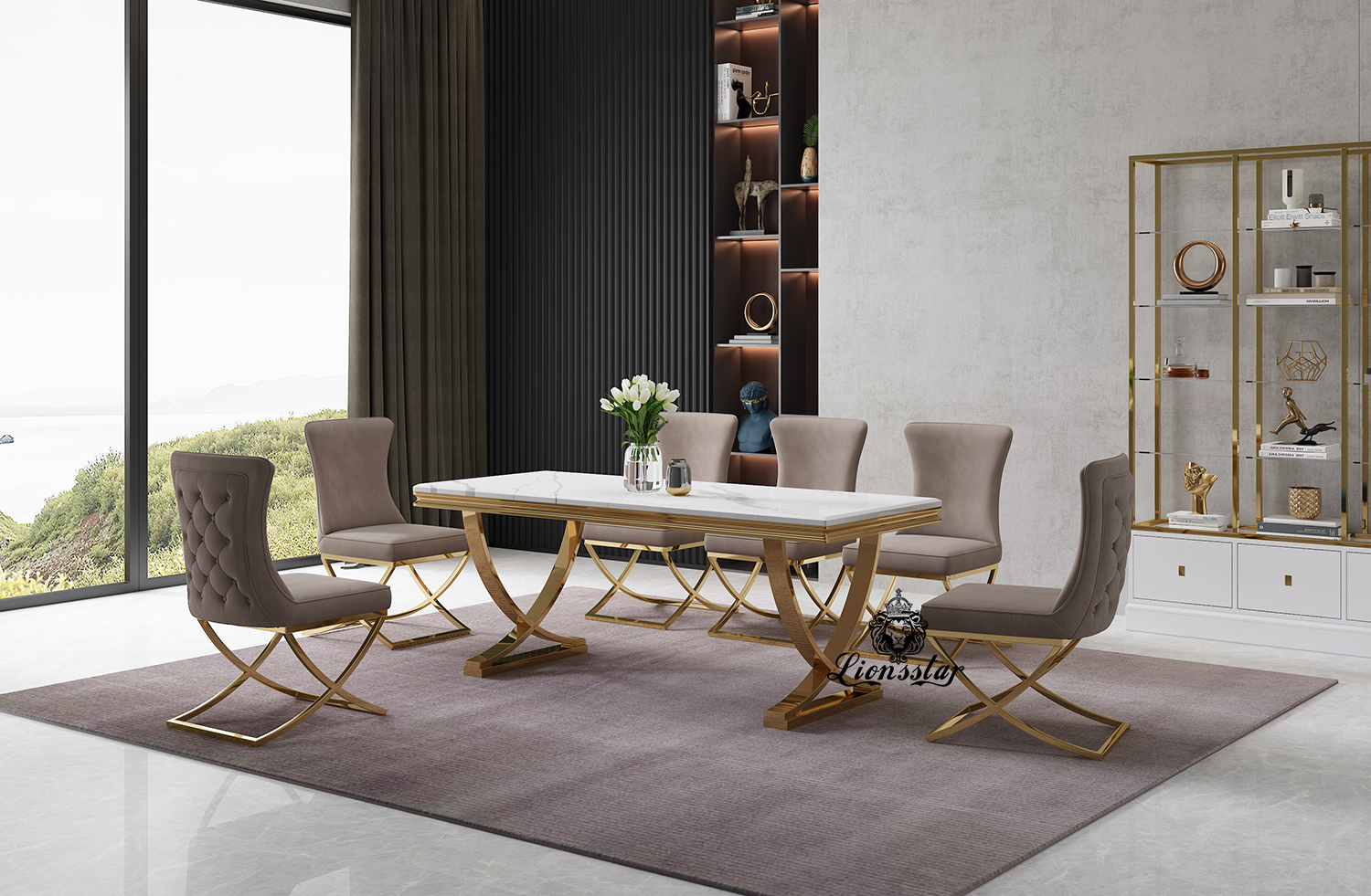 Luxus Esszimmer Stuhl Light Loft Chromsilber