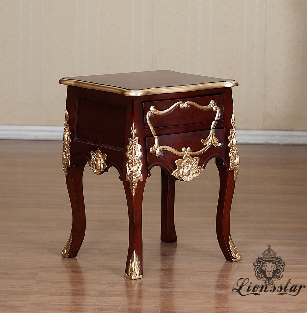 Nachttisch Silvia II Mahagoni-Gold Nachttisch Silvia II Mahagoni-Gold