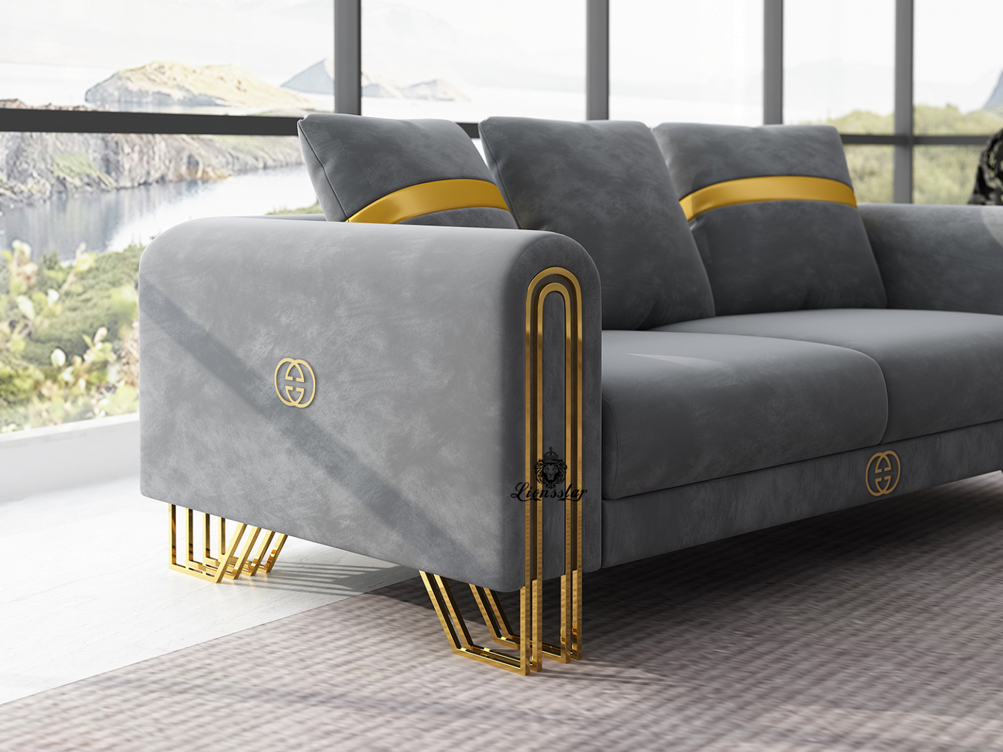 Luxus Designer Wohnlandschaft L-Form Loft-Stil Honey