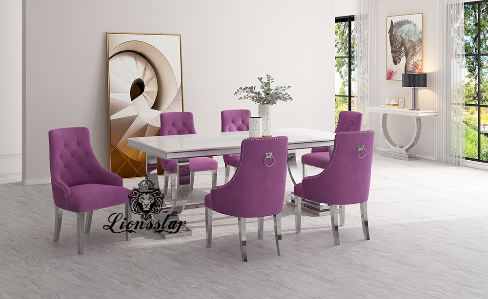 Luxus Esstisch Set Loft Design Silver Luxus Esstisch Set Loft Design Silver