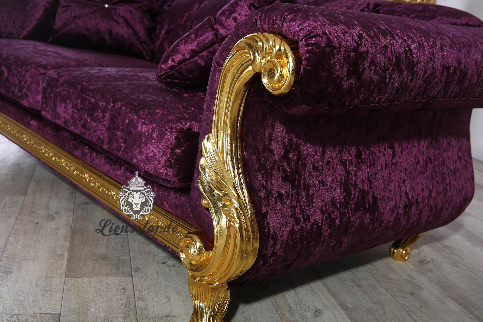 3er Barock Sofa Purpur