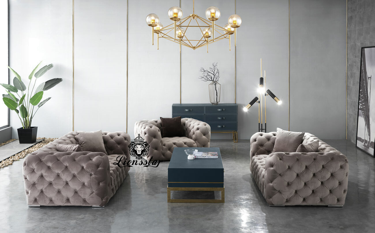 Designer Sofaset Gesteppt