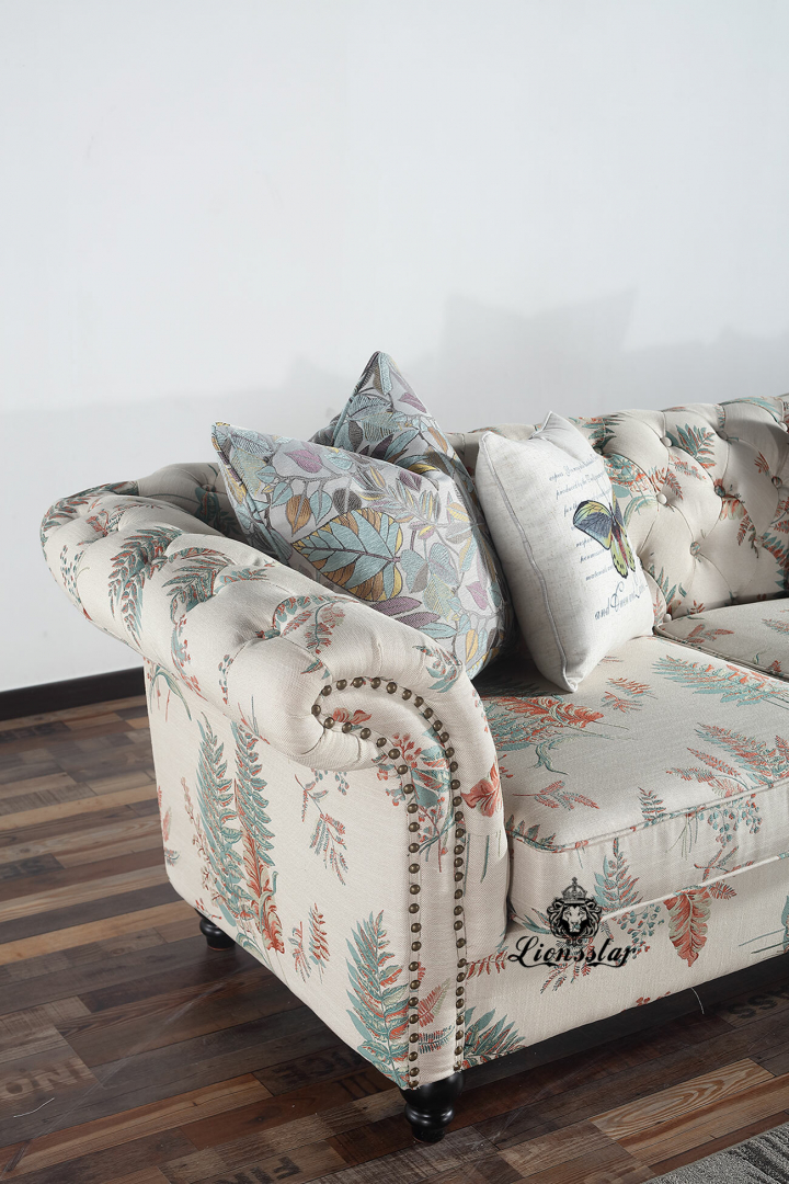 Luxus Sofaset mit Chaiselongue Blätter