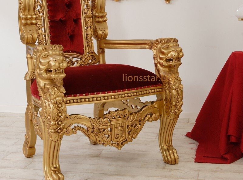 Thronstuhl Löwe Gold Rot Thronstuhl Löwe Gold Rot