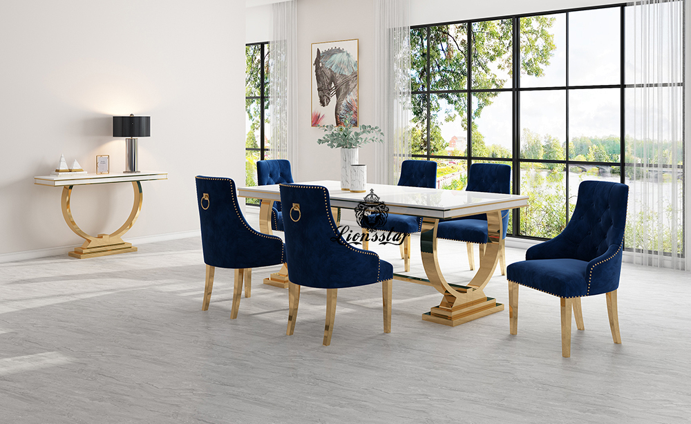 Luxus Esstisch Set Loft Design Gold Luxus Esstisch Set Loft Design Gold