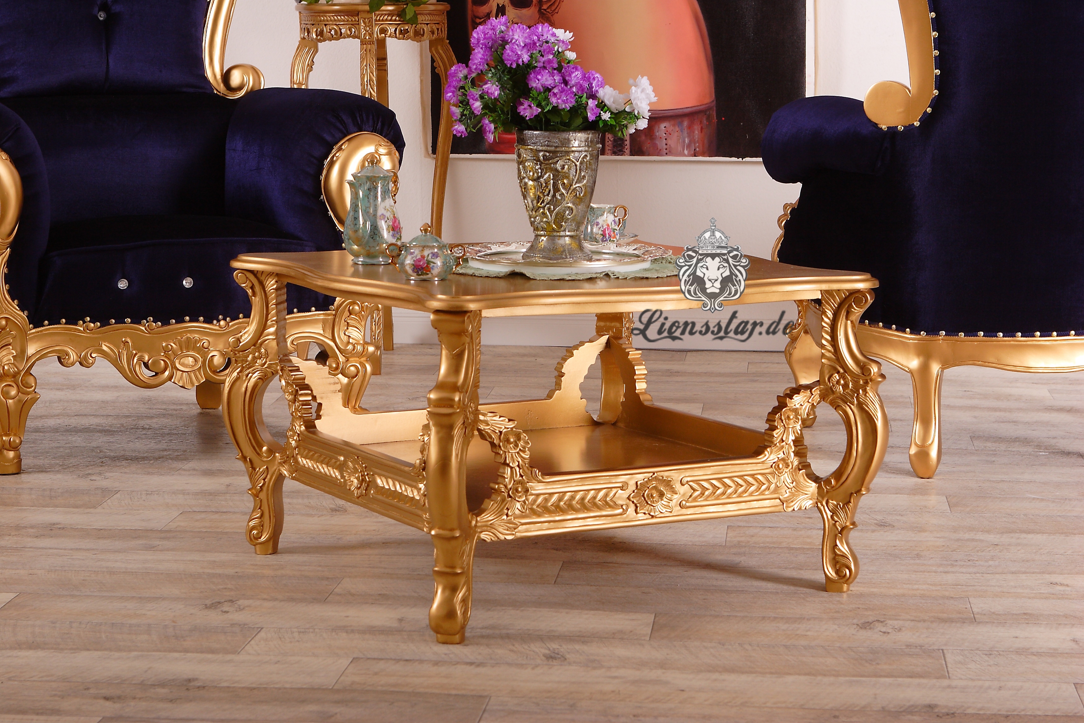 Handgefertiger Couchtisch Rokoko Gold | Lionsstar GmbH