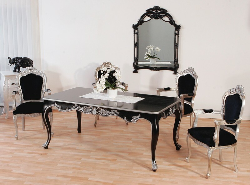 Esstisch Barock Venezia Schwarz Silber Esstisch Barock Venezia Schwarz Silber