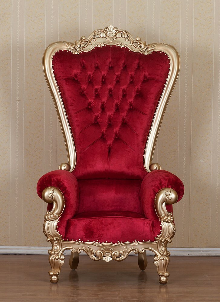 King Chair Samt Rot