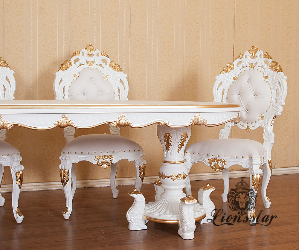 Designer Esstisch Weiß Gold | Lionsstar GmbH