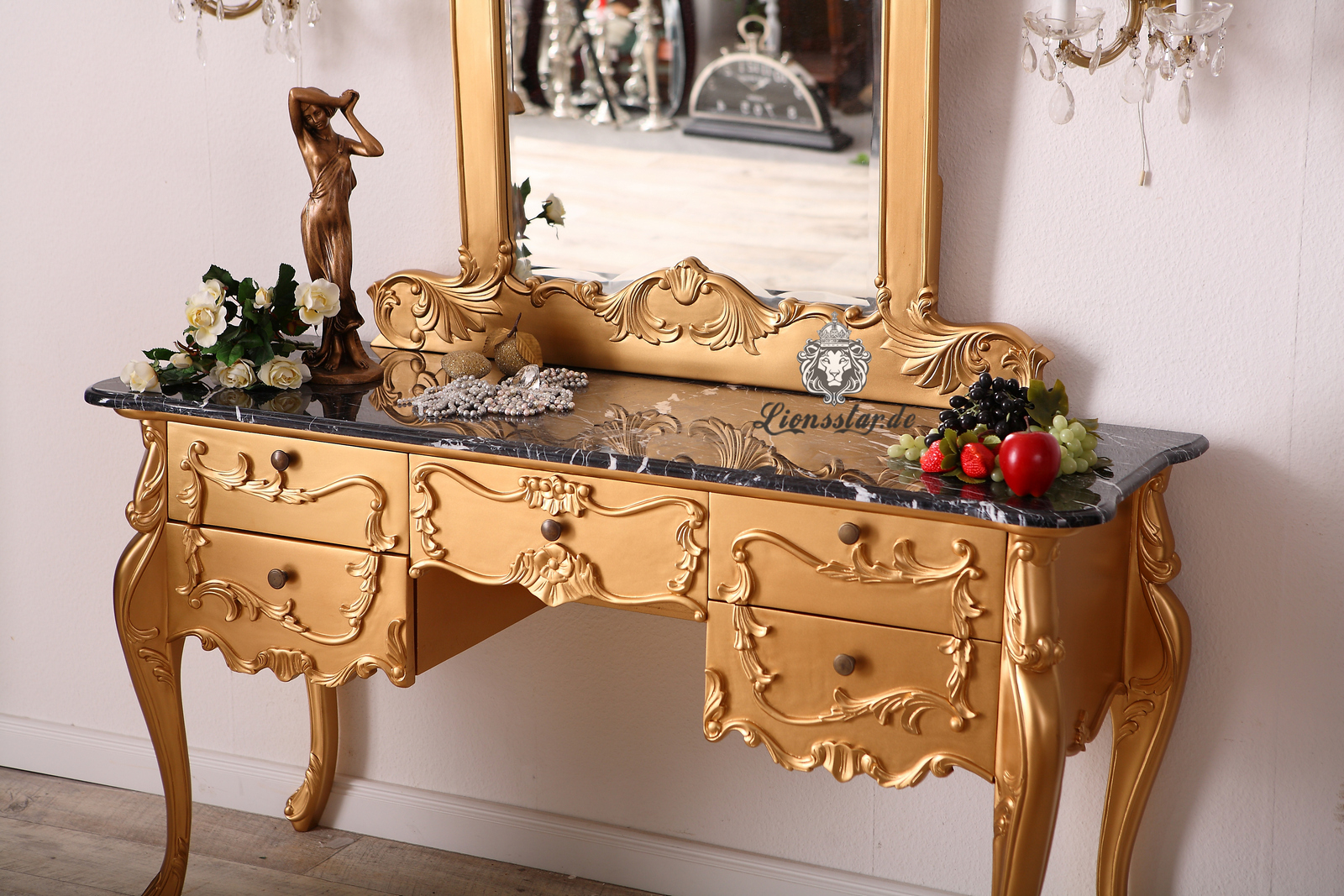 Spiegelkonsole Gold Marble Louis XV