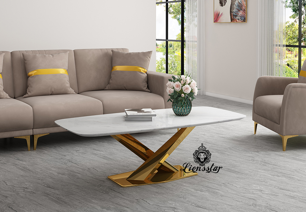 Designer Couchtisch Bridge Gold Designer Couchtisch Bridge Gold