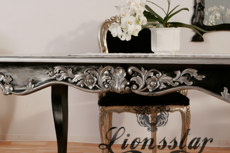 Esstisch Barock Venezia Schwarz Silber Esstisch Barock Venezia Schwarz Silber