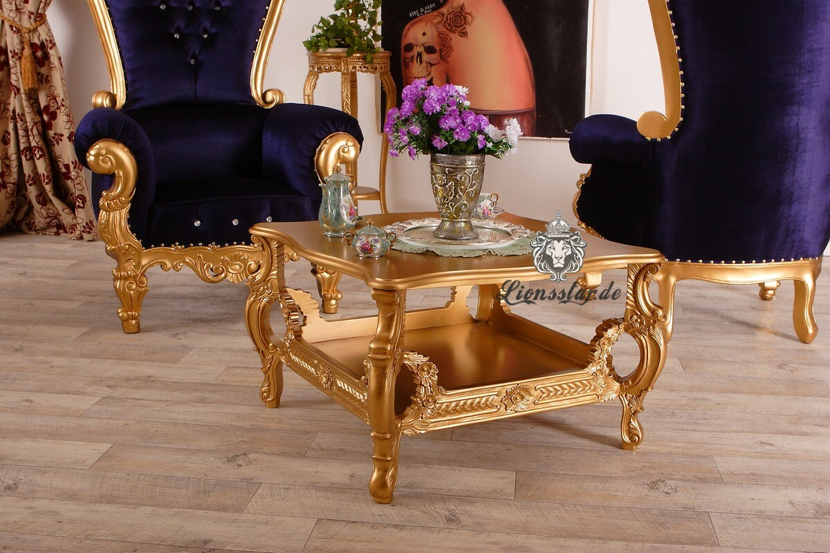 Handgefertiger Couchtisch Rokoko Gold Handgefertiger Couchtisch Rokoko Gold