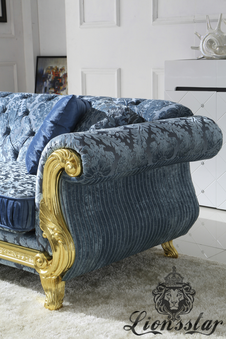 Polstersofa Barock Blau