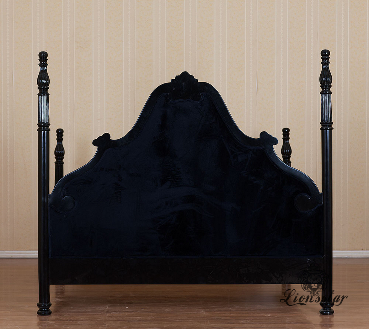 Bett Barockstil Schwarz