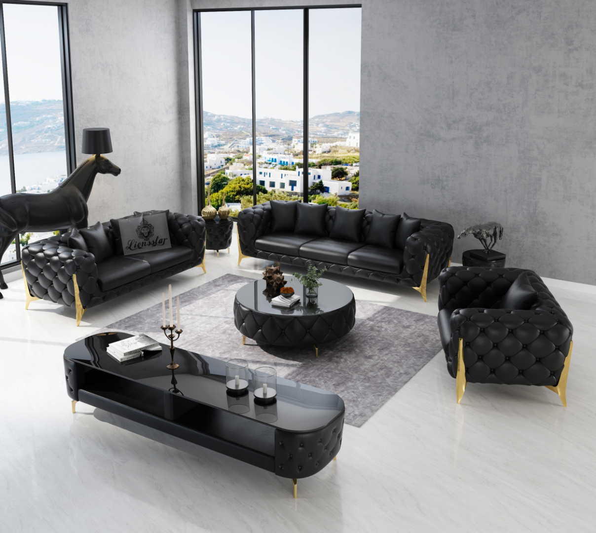 luxus design sofa set clouds high legs | lionsstar gmbh