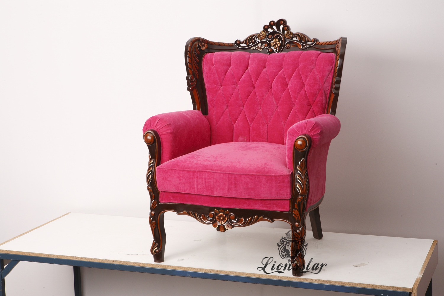 Thronstuhl Barock Pink