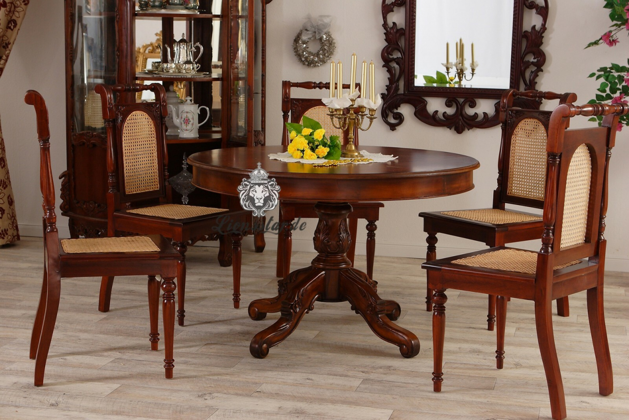 Hangefertigter Esstisch Mahagoni Rund Nuss | eBay