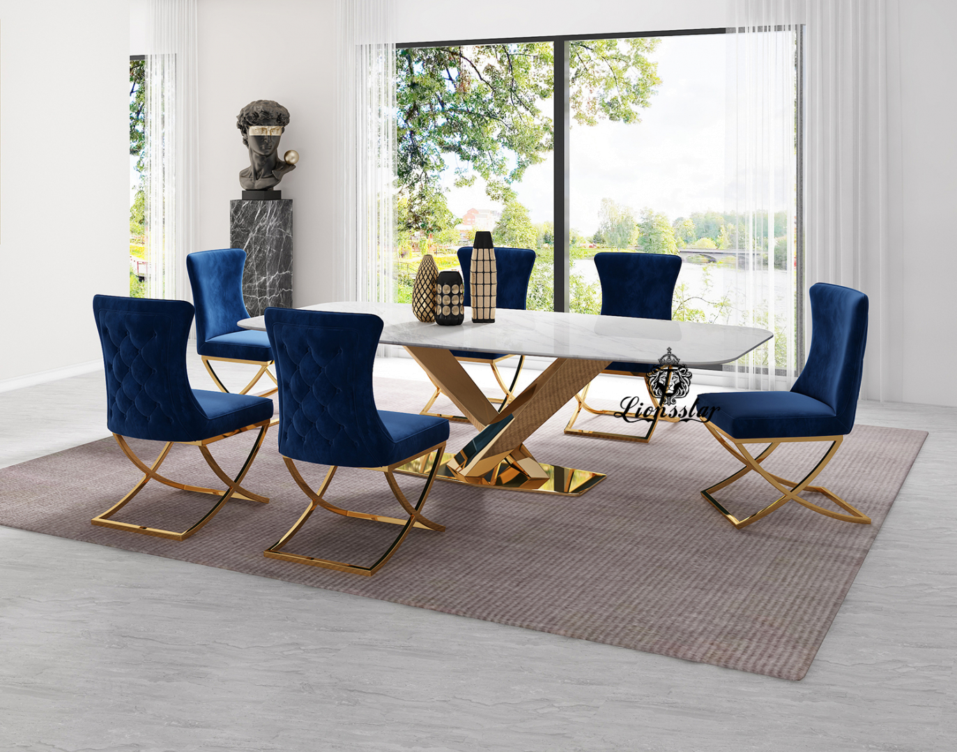 Luxus Designer Esstisch Bridge Gold Luxus Designer Esstisch Bridge Gold