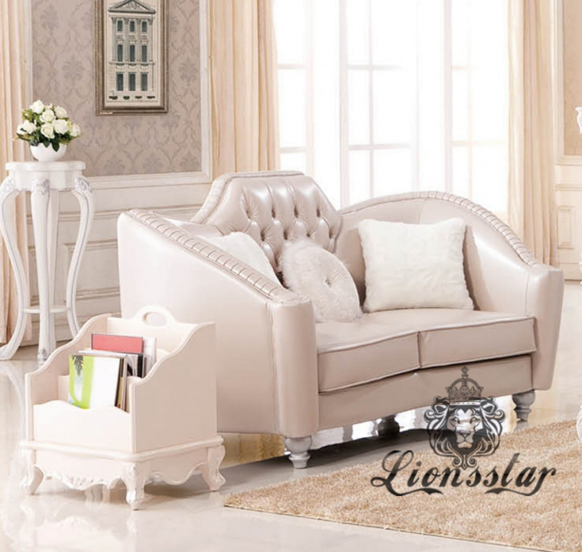 Sofaset Weiß Leder