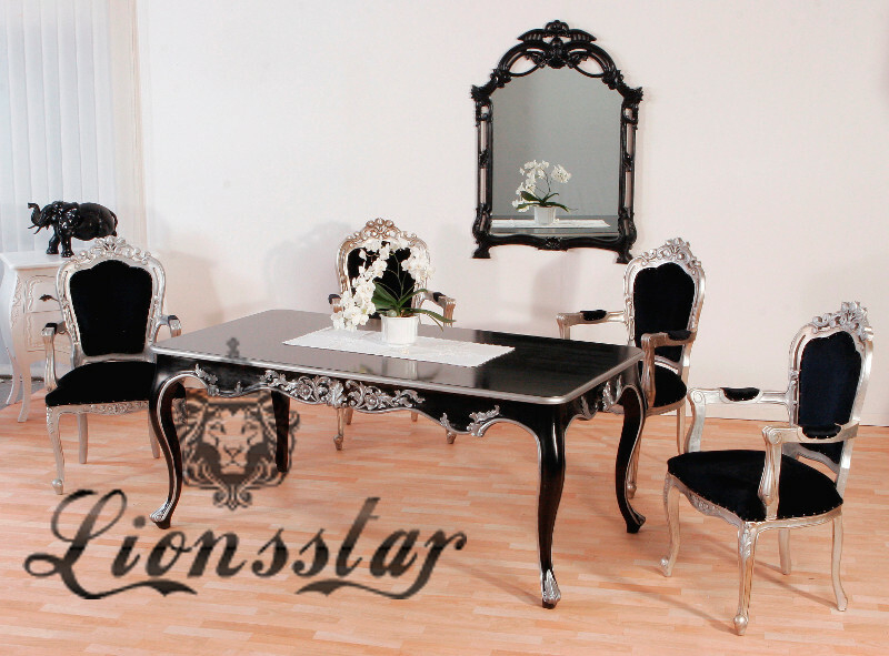 Esstisch Barock Venezia Schwarz Silber Esstisch Barock Venezia Schwarz Silber