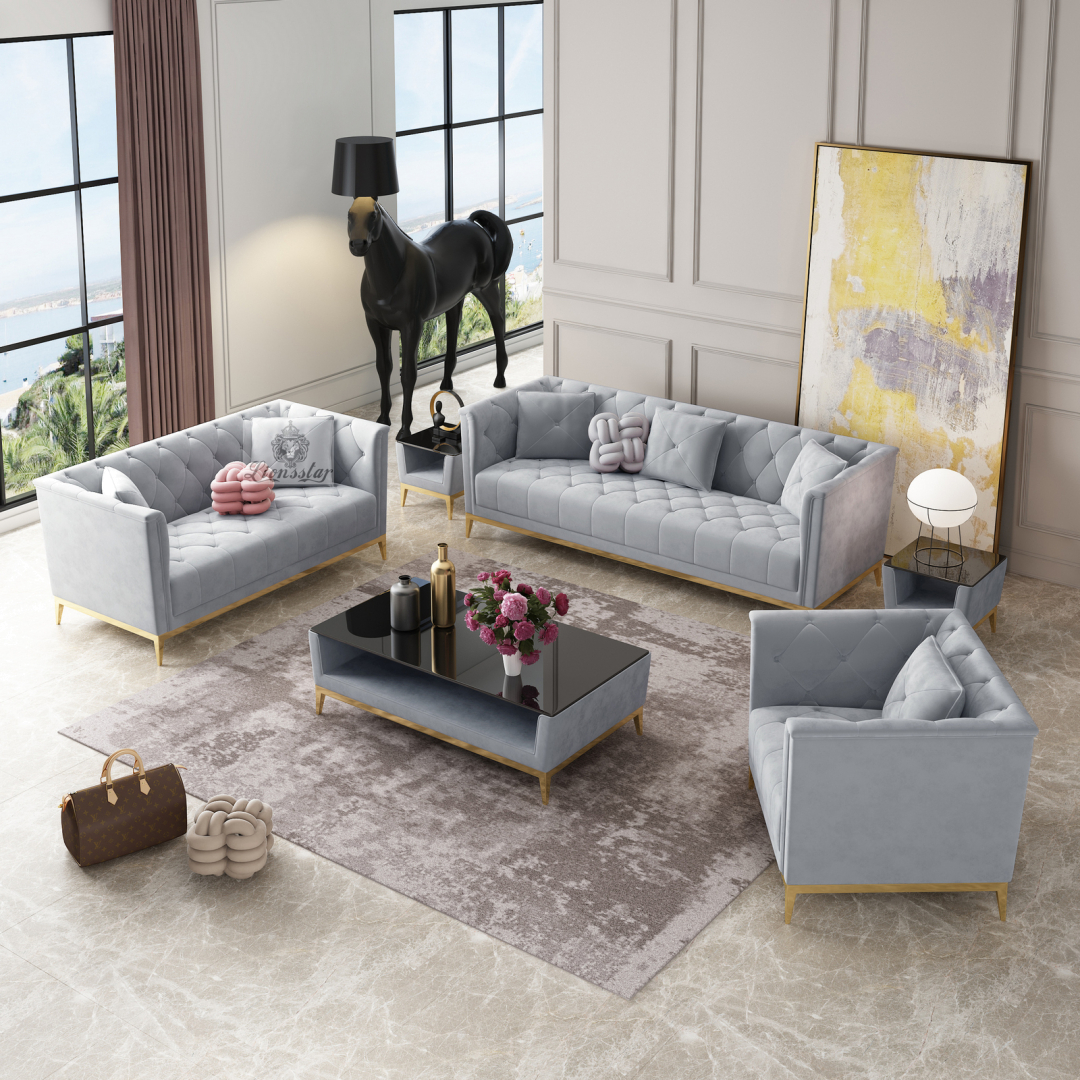 Designer Sofa Set Chesterfield Stil Modern