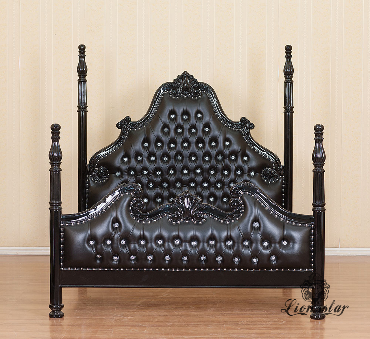 Barockbett Schwarz Strass