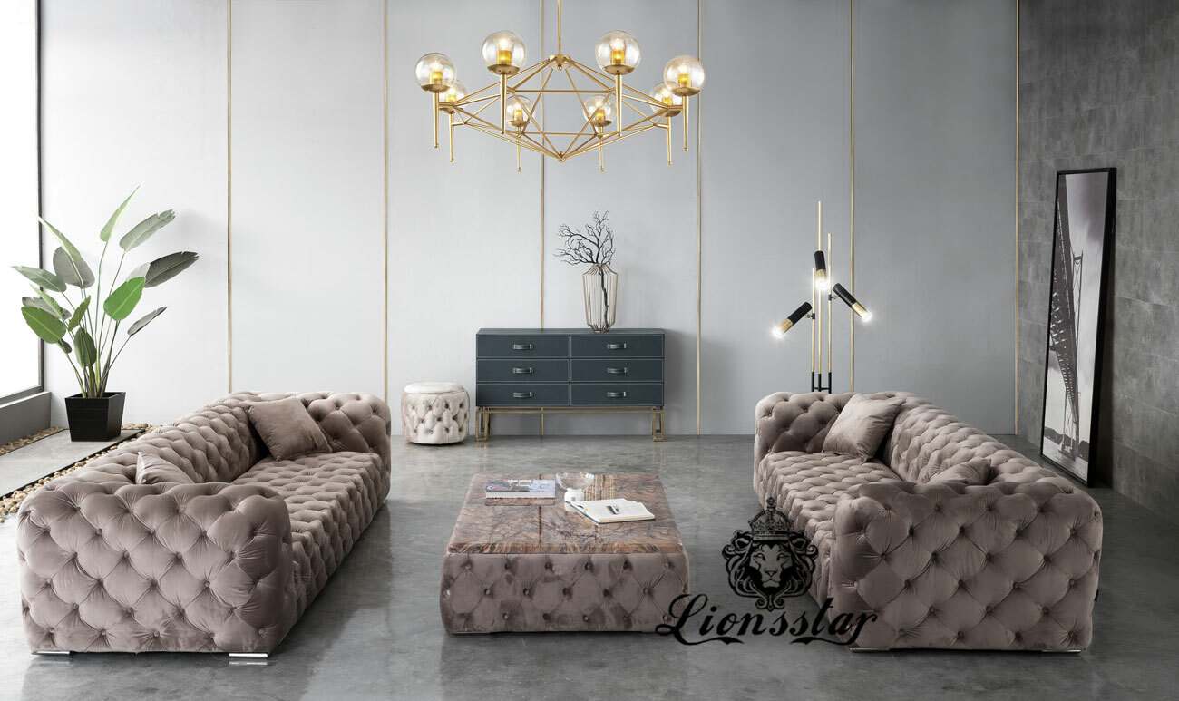 Designer Sofaset Gesteppt